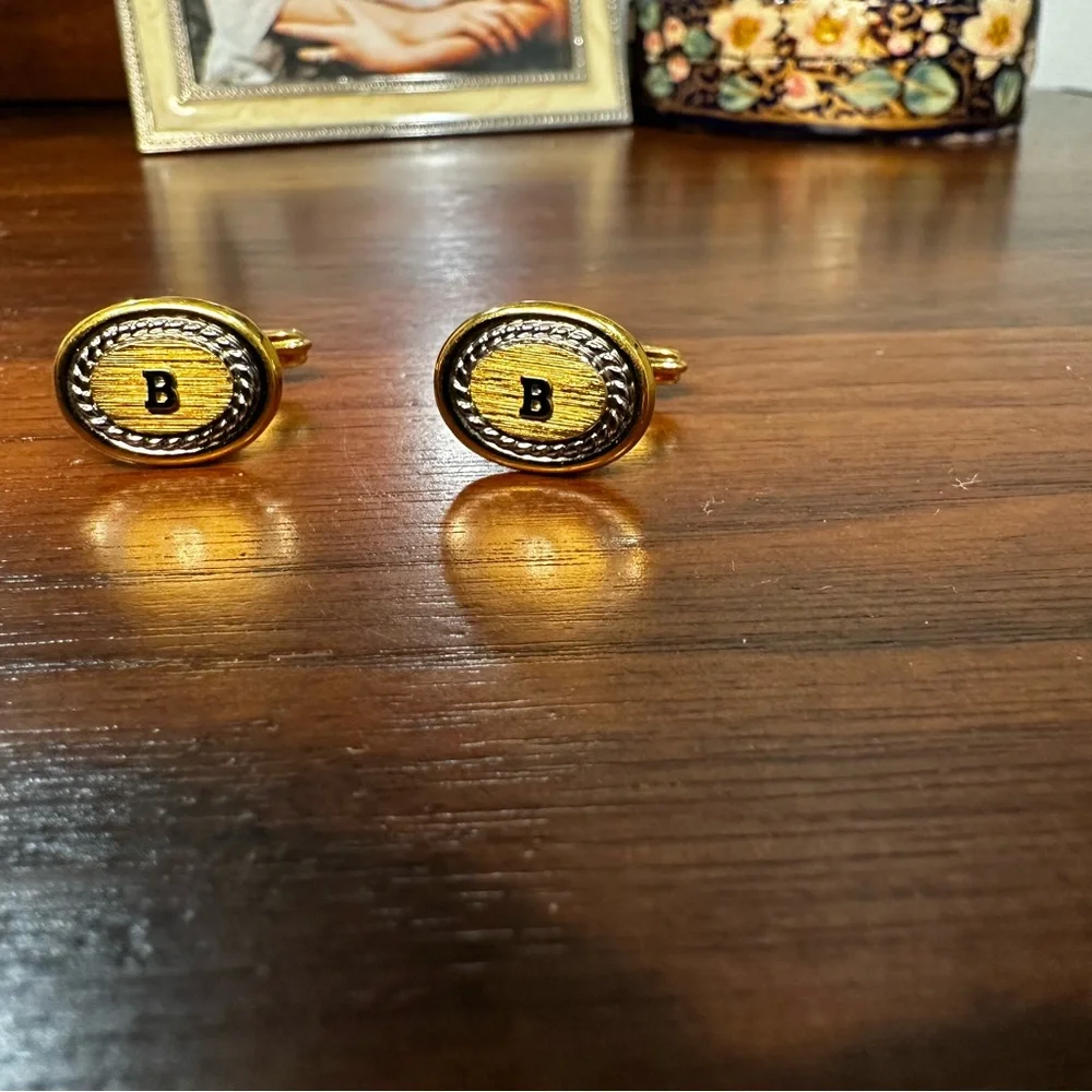 Vintage Bally Gold-Plated Logo Cufflinks – Made in Germany